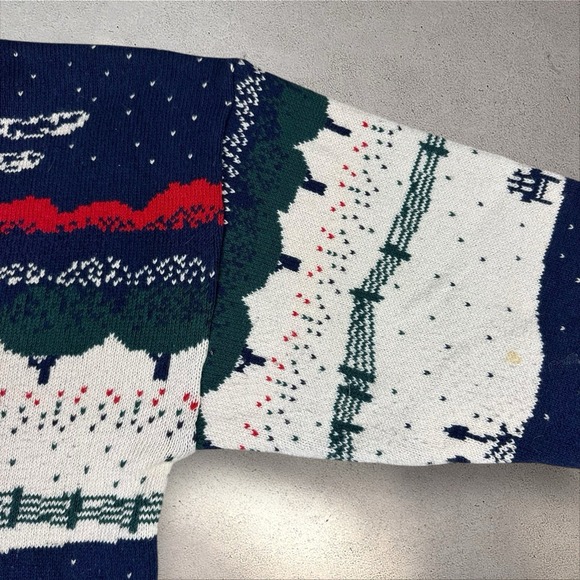 Vtg Northern Reflections Cardigan Sweater‎ Winter Cabin Ducks Cottagecore Sz M - Picture 4 of 6